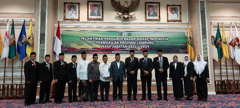 Lantik Perwakilan BWI Provinsi Lampung, Ketua BWI Sampaikan Arahan Memproduktifkan Aset Wakaf